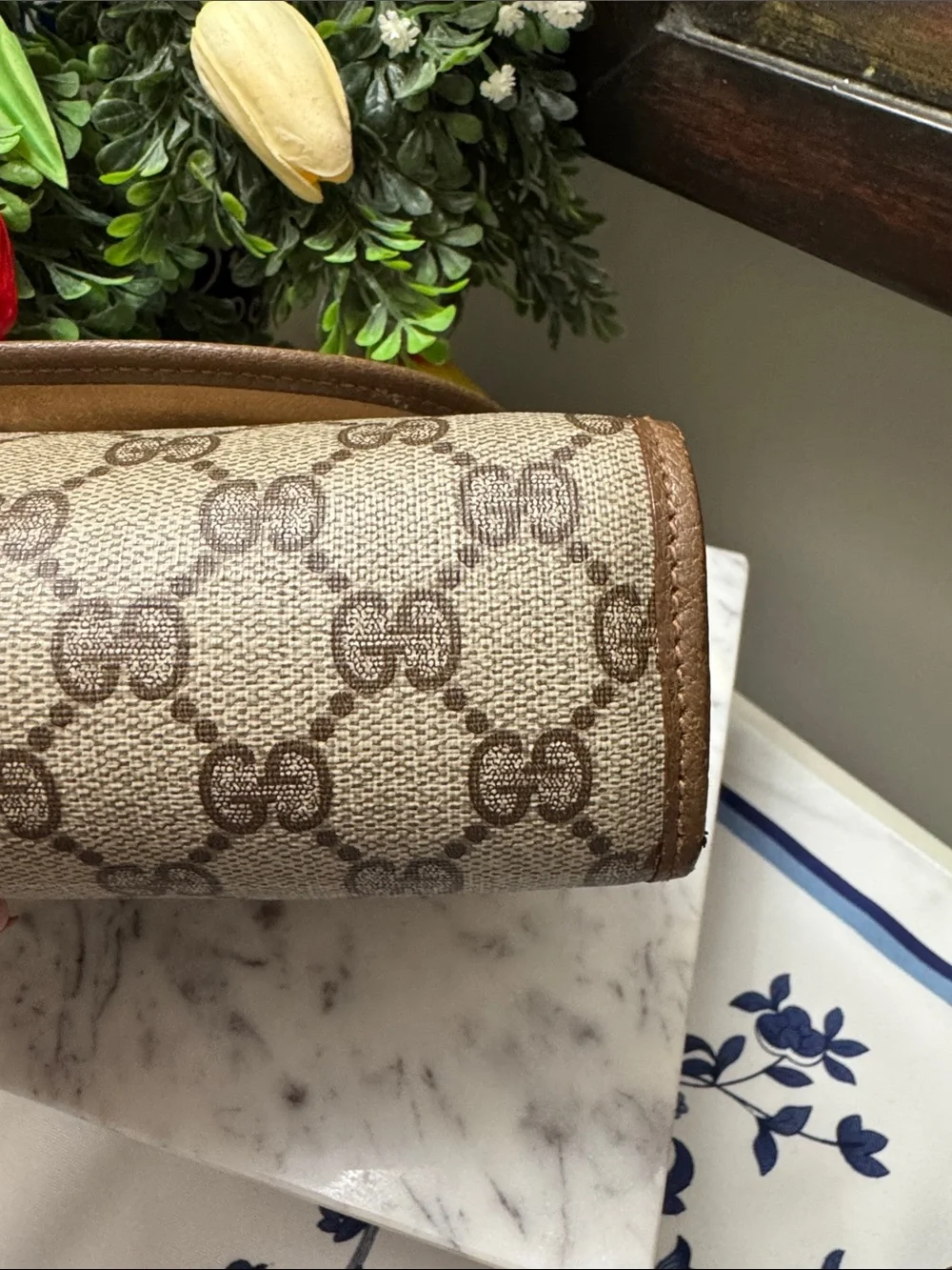 Gucci GG Supreme Sherry Line Clutch with Web Stripe Vintage EUC - Picture 5 of 12